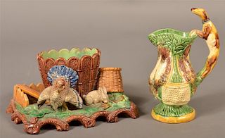 Two Pieces of Antique Majolica Pottery.