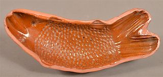 Pennsylvania 19th Century Redware Fish Mold.
