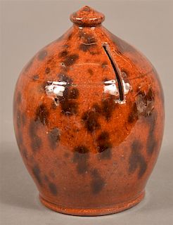 PA 19th Century Redware Dome Form still Bank.