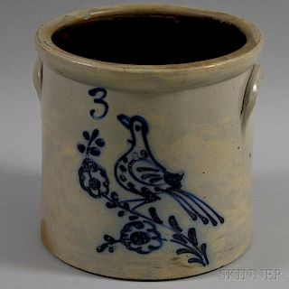 Cobalt-decorated Stoneware Crock