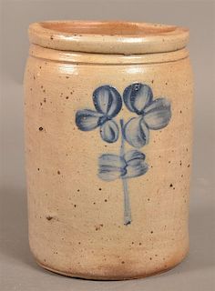 PA or MD Cobalt Blue Floral Stoneware Crock.