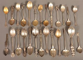 26 Various Sterling Souvenir Demitasse Spoons.