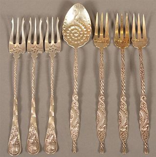 Whiting Mfg. Sterling Seafood Forks & Spoon.