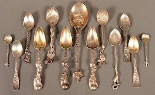 Lot of 13 Various Sterling Silver Spoons.