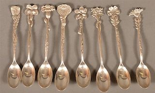 8 Tiffany & Co. Sterling Silver Demitasse Spoons.