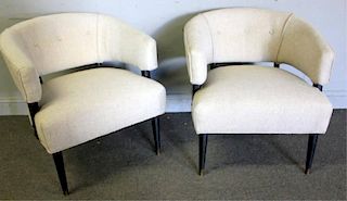 Pair of Upholstered Midcentury Armchairs.