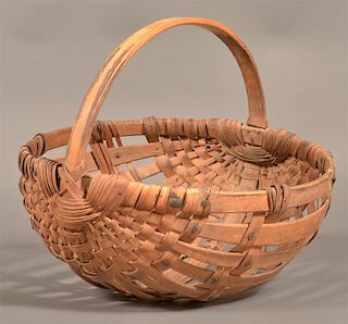 Pennsylvania 19th Century Woven Splint Oak Potato Basket.