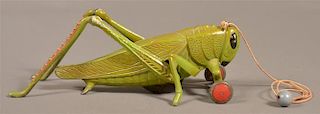 Hubley Cast Iron and Alloy Grasshopper Pull Toy.