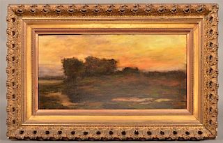 Parker Mann Oil on Canvas Landscape Painting.