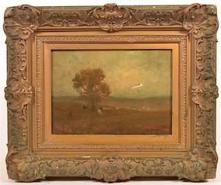 J.E. Ferdinand Oil on Canvas Landscape Painting.