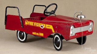 AMF firefighter pedal car, mid 20th c., no. 508, 42'' l.