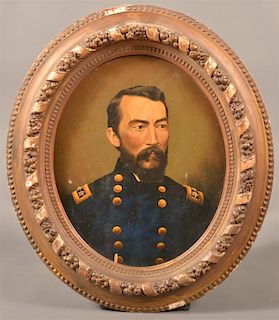 Oval Portrait Print of a Civil War Union General.