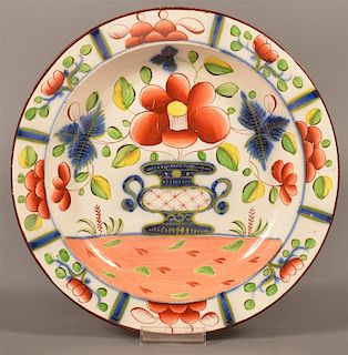 Gaudy Dutch Soft Paste China Urn Pattern Plate.