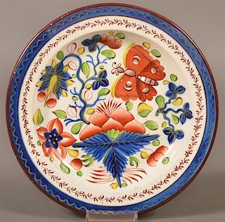 Gaudy Dutch China Butterfly Pattern Plate.