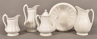 Five Pieces of White Ironstone Wheat China.