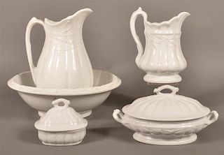 Five Pieces of White Ironstone Wheat China.