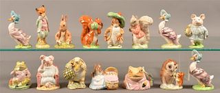 Lot of 15 Various Beatrix Potter's Figurines.
