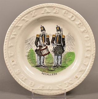 China Alphabet Toddy Plate Titled "Recallers".
