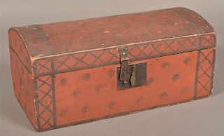 New England Paint Decorated Miniature Trunk.