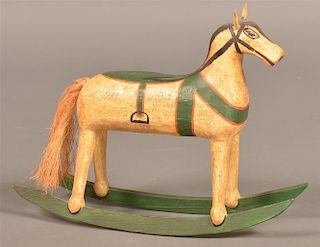 Walter Gotshall Folk Art Rocking Horse Toy.
