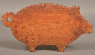 Antique Pig Form Softwood Cutting Board.