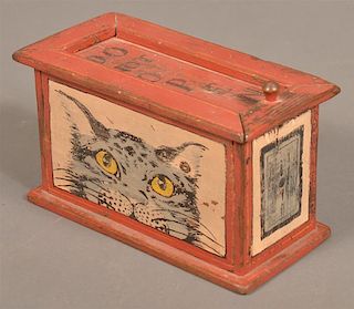 Antique Painted Wood Trick Box.