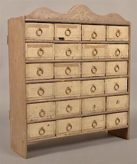 24 Drawer Mixed Wood Work Cabinet.