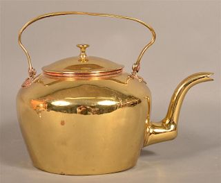 Pennsylvania 19th Century Brass Tea Kettle.