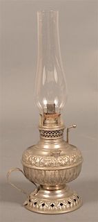 Nickel Plated Brass Small Kerosene Lamp.