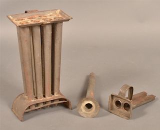 Three Various Tin Candle Molds.