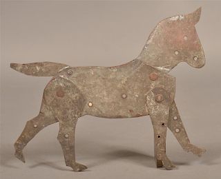 Antique Articulated Tin Horse Figure.