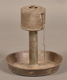 Tin 19th Century Grease Lamp.
