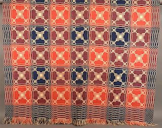PA Geometric Overshot Two Part Coverlet.
