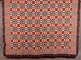 PA Geometric Overshot Two Part Coverlet.