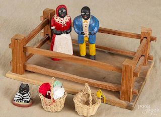 Walter Gottshall, carved and painted figures of Aunt Jemima and Uncle Mose, signed and dated 1981