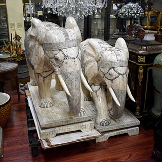 Pair of Palace Size Chinese Elephants