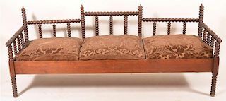 American Victorian Spool Turned Day Bed.