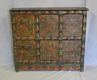 Chinese Paint Decorated Cabinet.