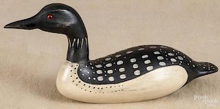 Richard Connelly, contemporary carved and painted loon decoy, signed and dated 2001, 17 1/2'' l.