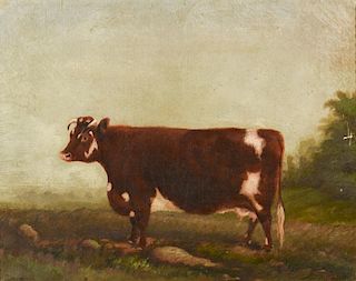 19th c. Portrait of a Prize Cow, Devon Farm