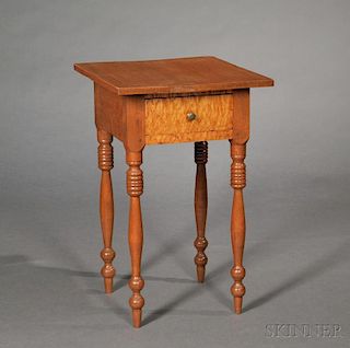 Federal Bird's-eye Maple One-drawer Stand