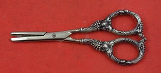 Sterling Silver Grape Shears w/grapes Germany as is blade need adjusting 6 1/8"