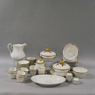 Approximately Sixty-two-piece White Porcelain Partial Dinner Service