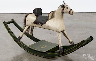 Carved and painted rocking horse, 19th c., 27 1/2'' h.
