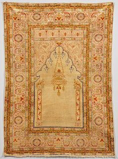 Antique Turkish Silk Prayer Rug, c. 1900