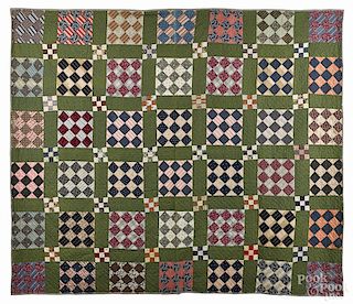 Pennsylvania nine-patch quilt, late 19th c.