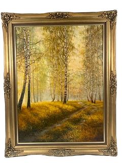 An Incredible Russian Oil Painting "Forrest"