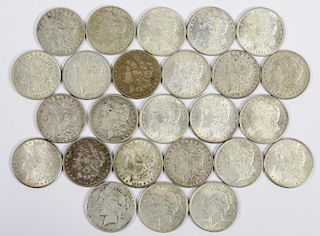 22 Morgan Silver Dollars & 3 Peace Dollars