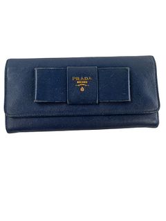 Prada saffiano Blue Ribbon Long Wallet