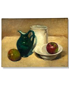 Lewis Sher, Vintage Oil Sill Life w. Pitcher